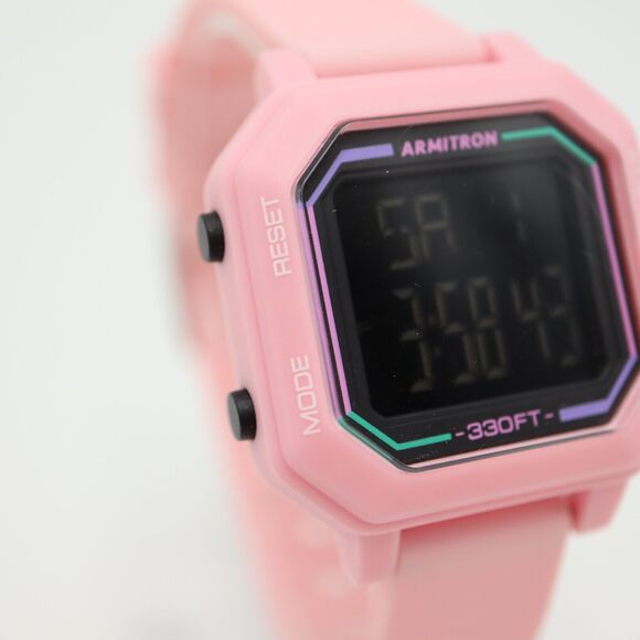 Armitron Womens Digital Sport Watch 36mm Square Dial Pink Black with New Battery - Picture 8 of 15